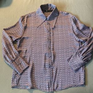 Zara floral “satin” shirt
